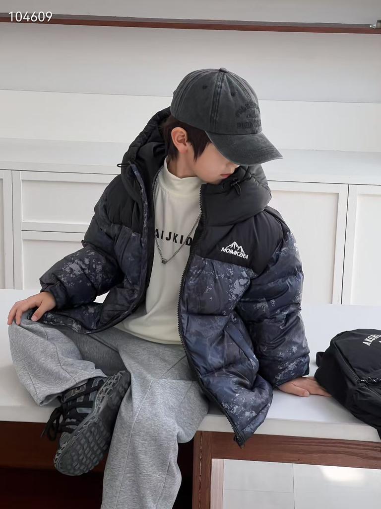 Autumn and Winter New Children's White Duck Down Hooded Down Jacket, Thickened and Stylish Warm Jacket for Boys and Girls