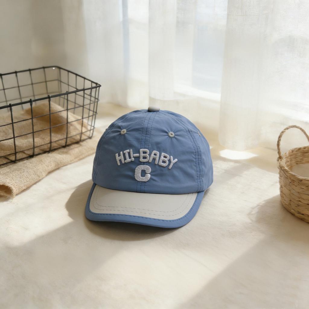 Kids Quick Dry Hat 50-54cm 2-8 Years Spring Summer Letter C Baseball Cap Boys Stylish Cap Girls Breathable Sun Hat Toddler