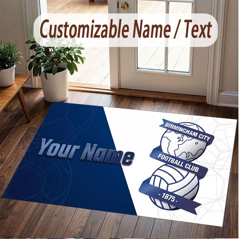 Custom Rug BIRMINGHAM CITY Pattern Print Name Text Soft Non‑Slip Floor Carpet for Home Indoor Decoration