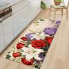Floral Print Rug Super Non-Slip Easy Clean Pad for Bathroom Floor Entry Kitchen Laundry  Kitchen Rug Door Mat Entrance Floor Mat