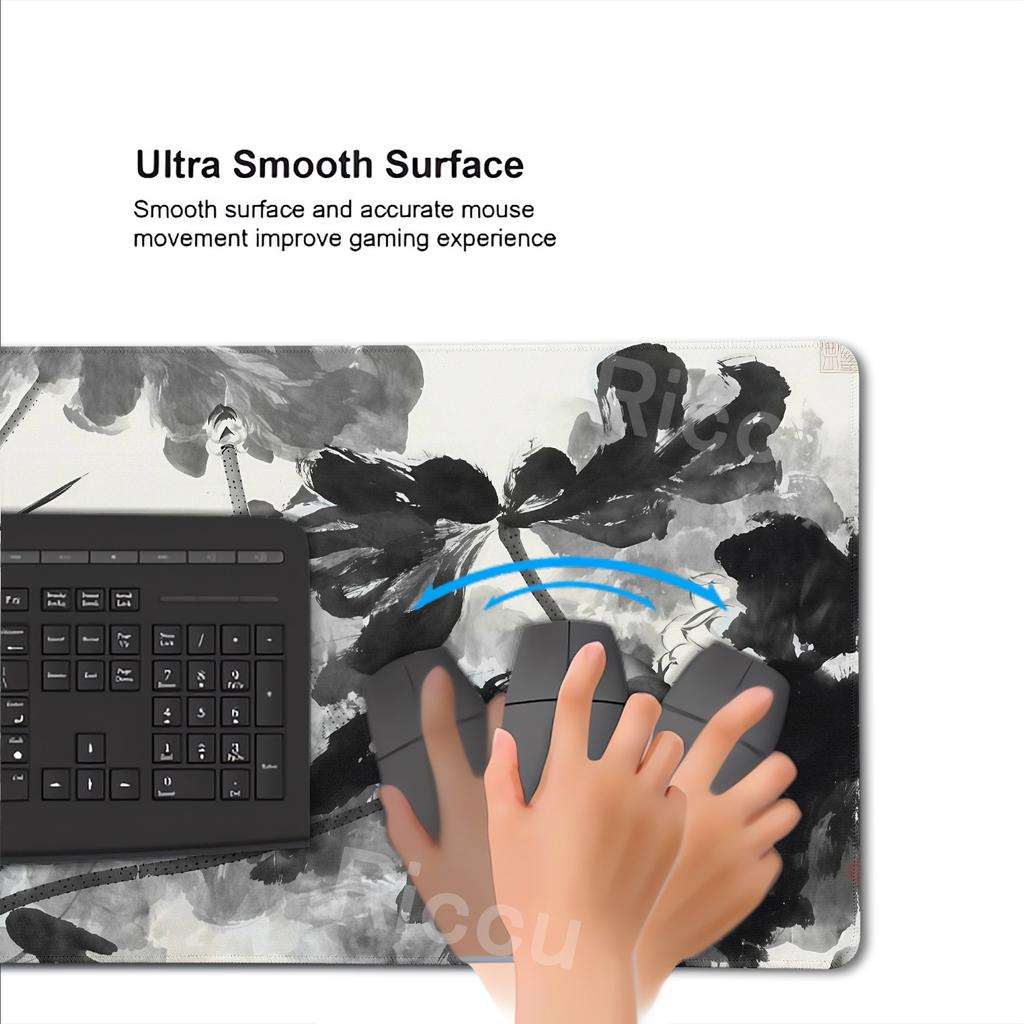 Ink Painting Landscape Mouse Pad Gaming Mousepad XXL Lotus Mouse Mat Office Natural Rubber Soft Mice Pads Desk Accessories Rug