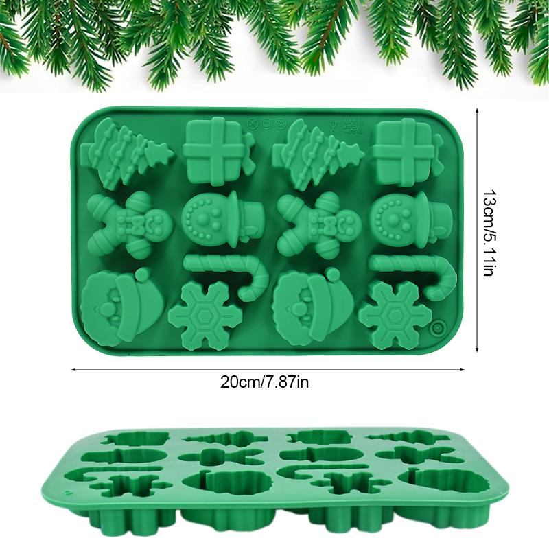 Christmas Silicone Chocolate Molds Gingerbread Man Snowflake Xmas Tree Candy Cookie Moulds DIY Baking Tool New Year Cake Decor