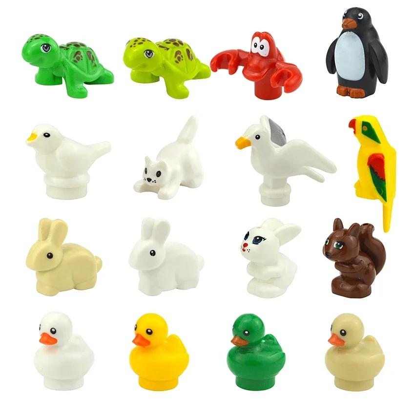 DIY Creative Model Cute Animal MOC Building Blocks Brick Little Pet Zoo Dog Duck Tortoise Penguin Cat Pig Bird Rabbit Toys