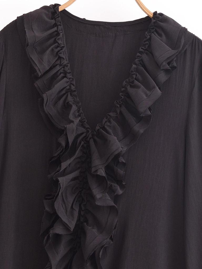 2024 Women's Winter Fashion V-Neck Layered Long Sleeve Shirt