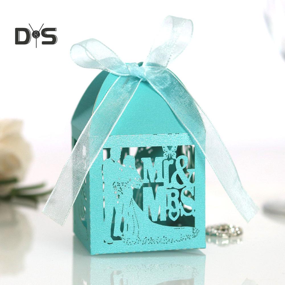 20 Stuks Uitsparing Vlinder Snoep Dozen Mr Mrs Favor Chocolade Case Party & Festival Benodigdheden