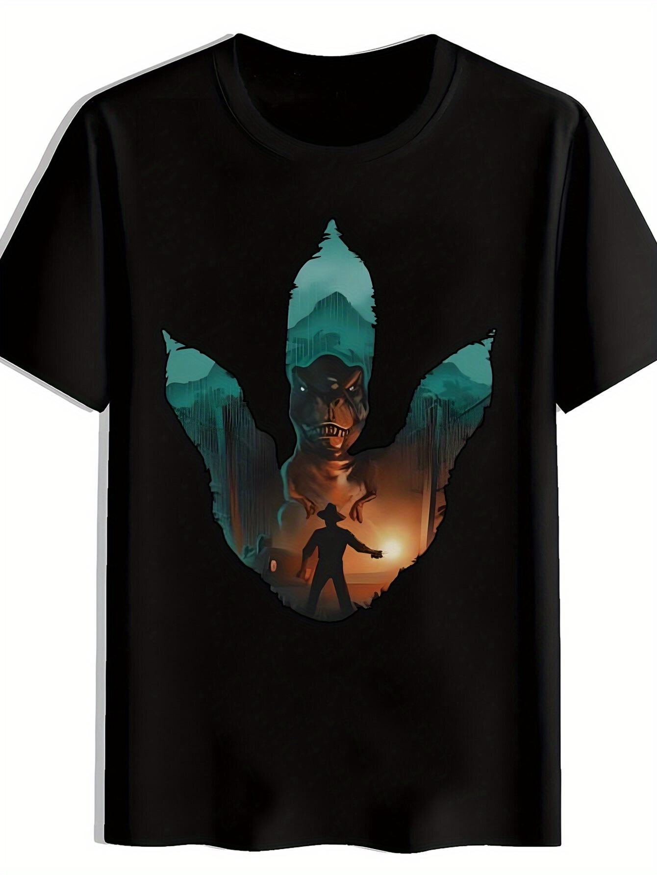Graphic Print Short Sleeve T-shirt - Summer Casual Crew Neck XXXL