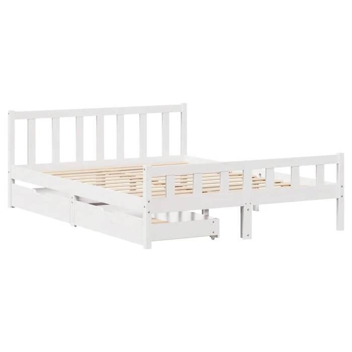 VidaXL Cadre de lit sans matelas blanc 150x200 cm bois de pin massif 3301582