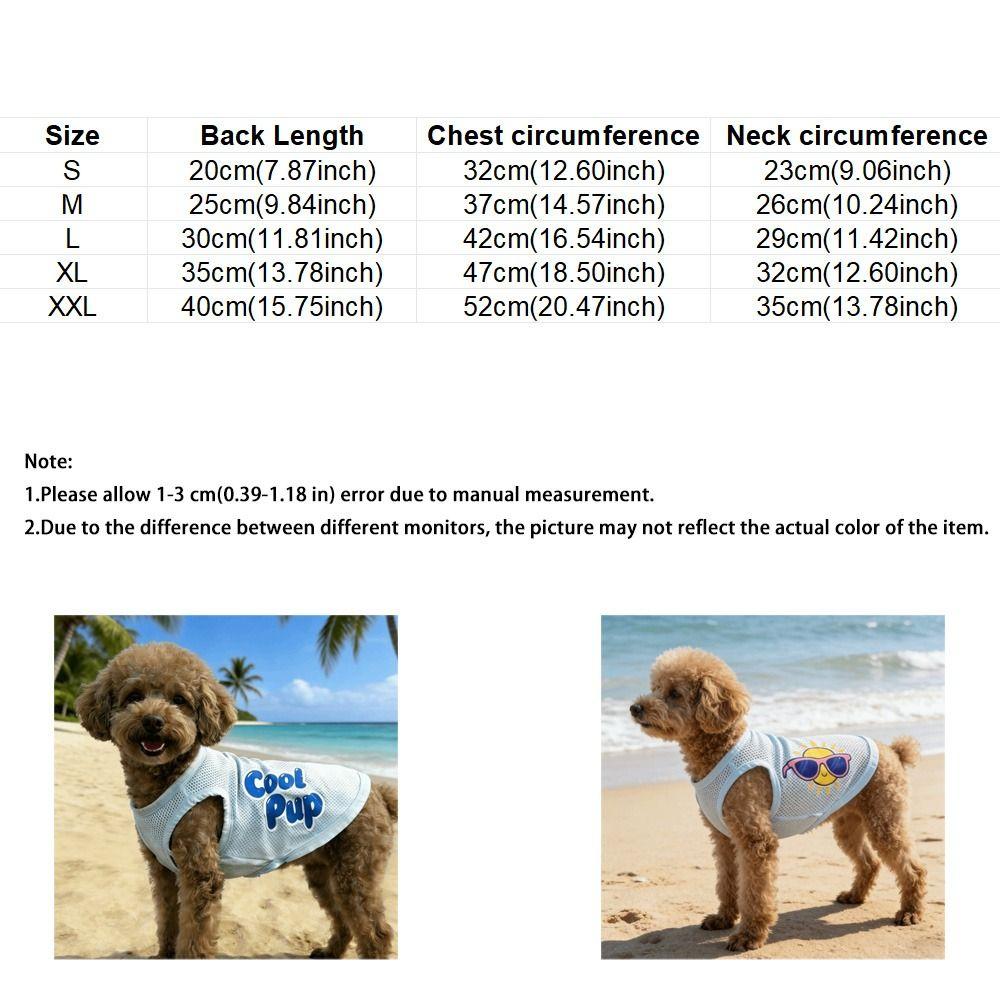 Thin Breathable Dog Summer Clothes Soft Fabric Cooling Pet Vest Mesh Dog Vest  Casual Outfit