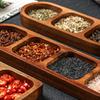 Solid Wood Tray 2/3/4 Grid Seasoning Tray Breakfast Food Sushi Bread Dessert Sauce Tray Kitchen Dinner Seasoning Tray