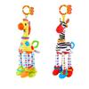 Non-Toxic Soft Giraffe Zebra Animal Handbells Rattles Plush Infant Baby Development Handle Toys With Teether Baby Toy For Newborn Gifts