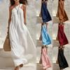 Women's Fashion Sleeveless Summer Spring Solid Color Print Casual Dresses