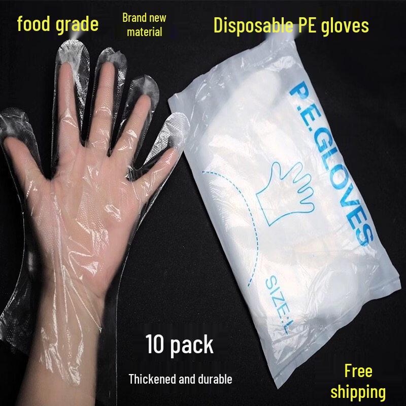 ZISIZ Disposable Plastic Salon Gloves