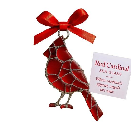 Handcrafted Bird Ornament with Blessing Card Unique Coastal-Inspired Bird Decoration for Christmas Tree And Home Artistic Bird Keepsake