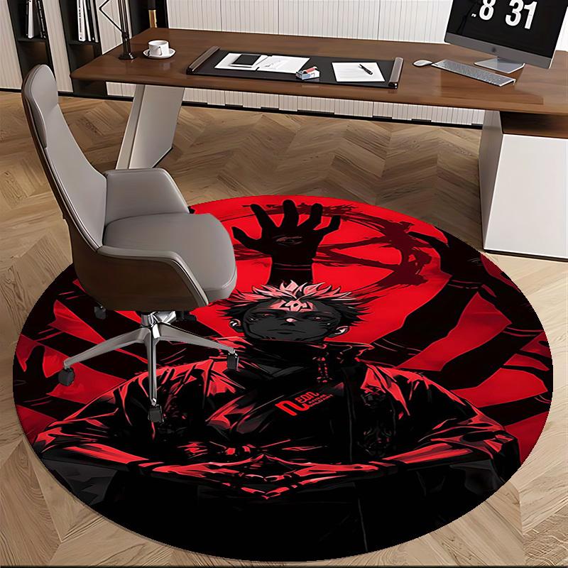 1pc Jujutsu Kaisen Satoru Gojo Round Carpet, Chair Mat for Office, Home Decor, Living Room