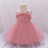 2024 One-Year-Old Baby Sling Princess Dress - Puffy Wedding and Birthday Outfit
