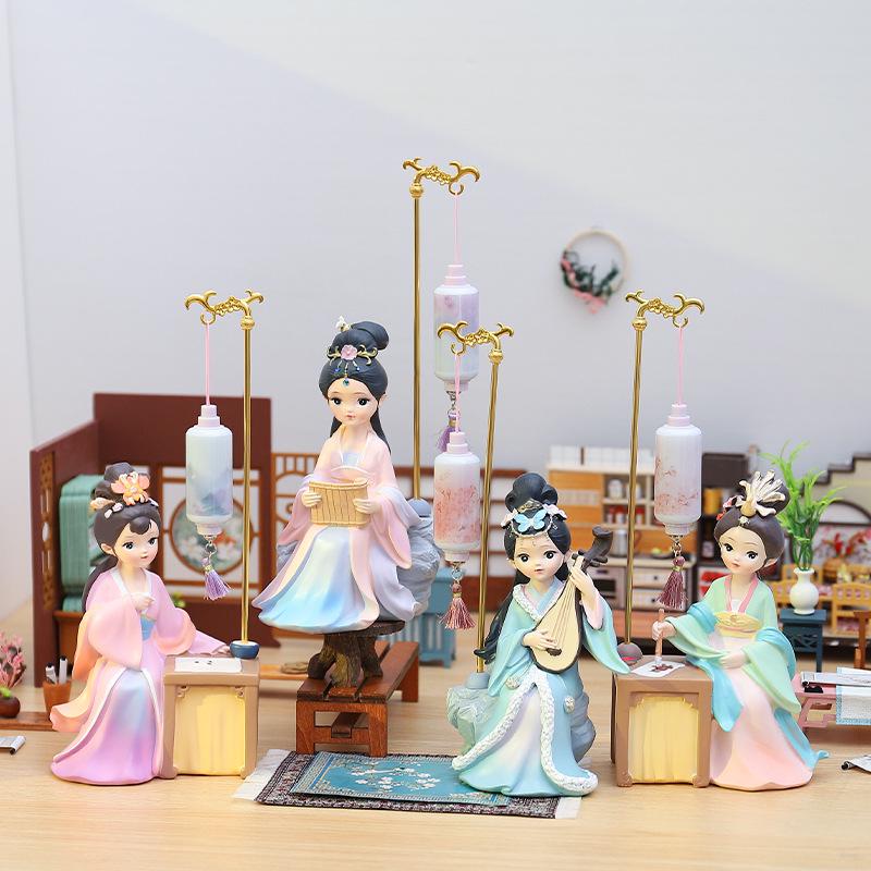 Hand-Painted Chinese Style Flower Princess Figurine - Classical Cultural Creative Gift