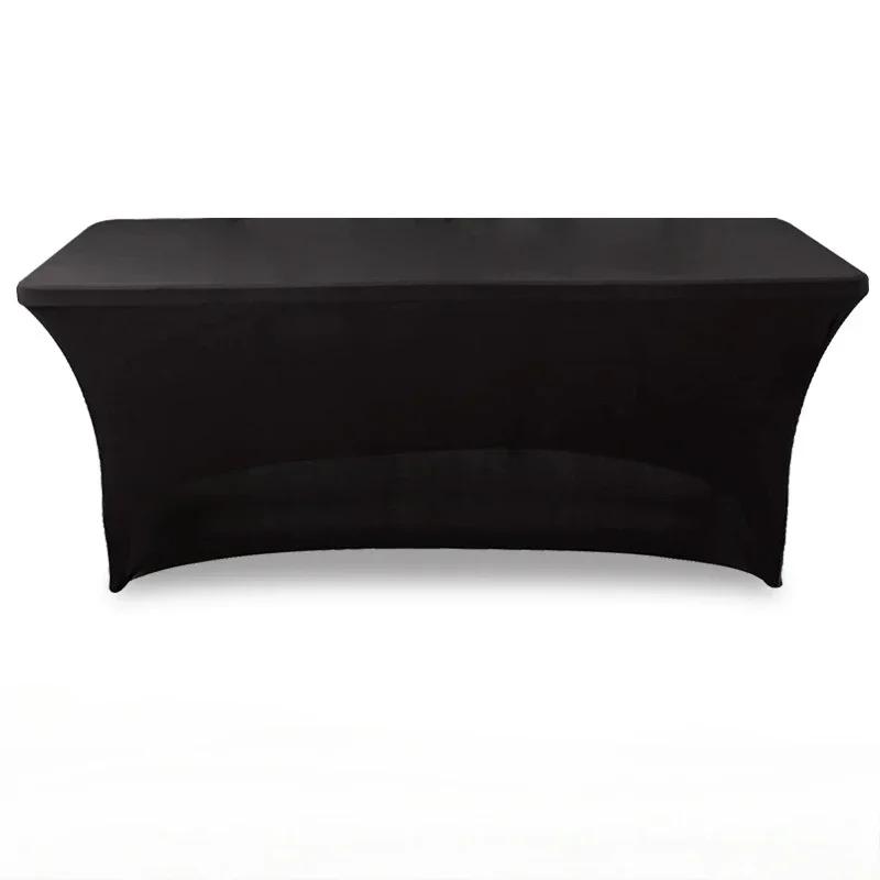 6FT Outdoor Folding Heavy Duty Catering Outdoor Rectangle Trestle Party Portable Hotel Banquet Tables with Elasticity Tablecloth