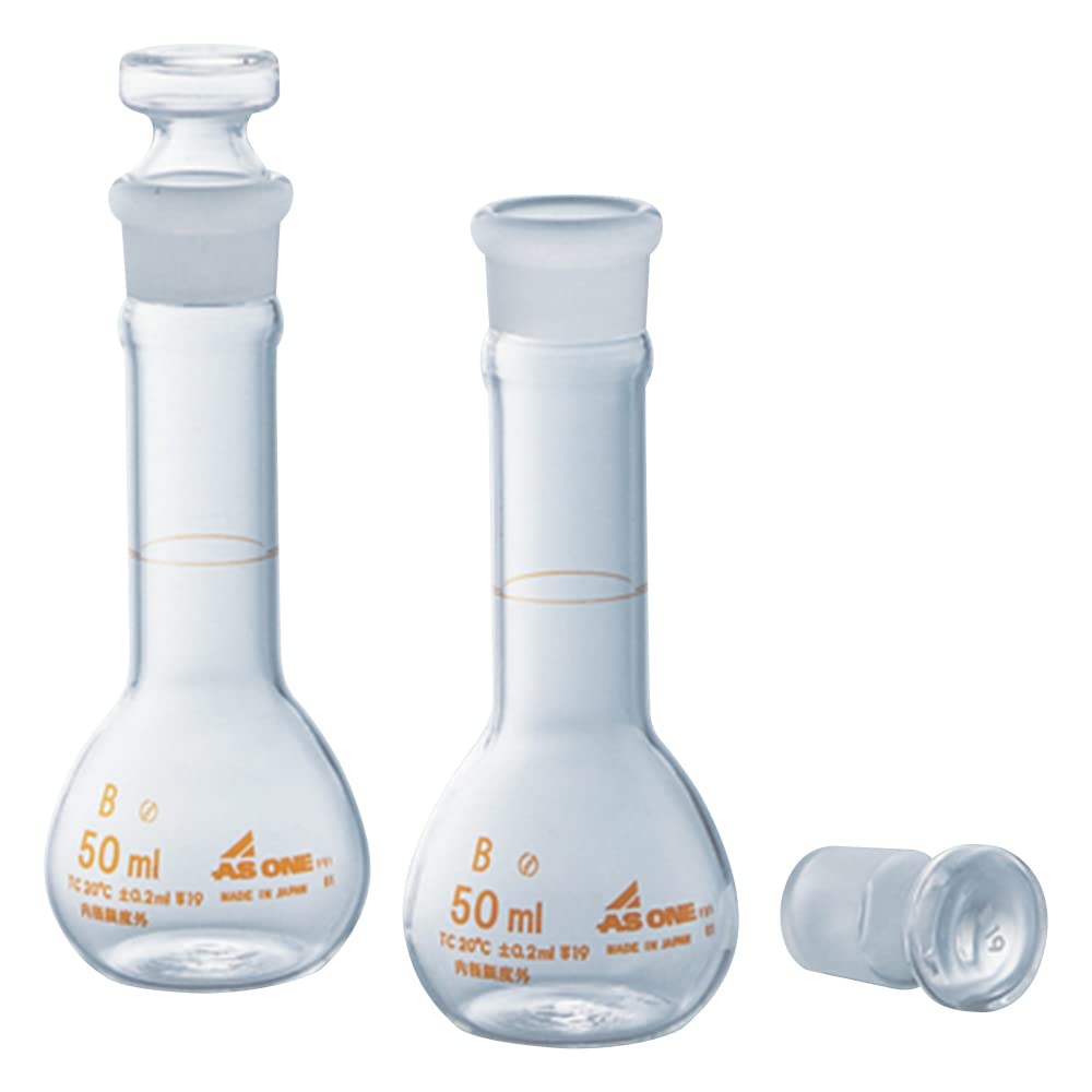 AS ONE Short White Volumetric Flask, 50 mL (ASONE) / 1-8566-01