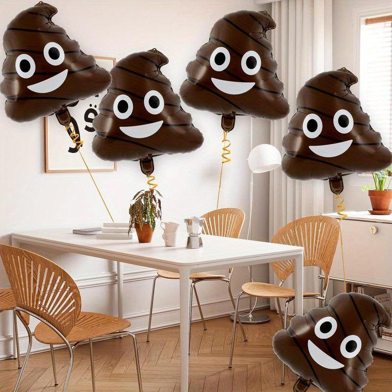 5pcs Funny Poop Theme Holiday Atmosphere Weird Balloon Poop Foil Balloons Children's Toys Birthday Party Decoration Poo Balloon