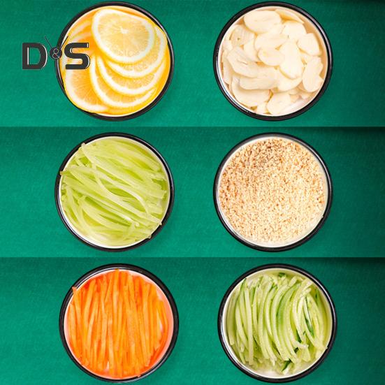 Tritatutto per verdure senza sforzo Base ad aspirazione forte 3 set di lame Tagliaverdure rotativo manuale manuale Fornitura da cucina