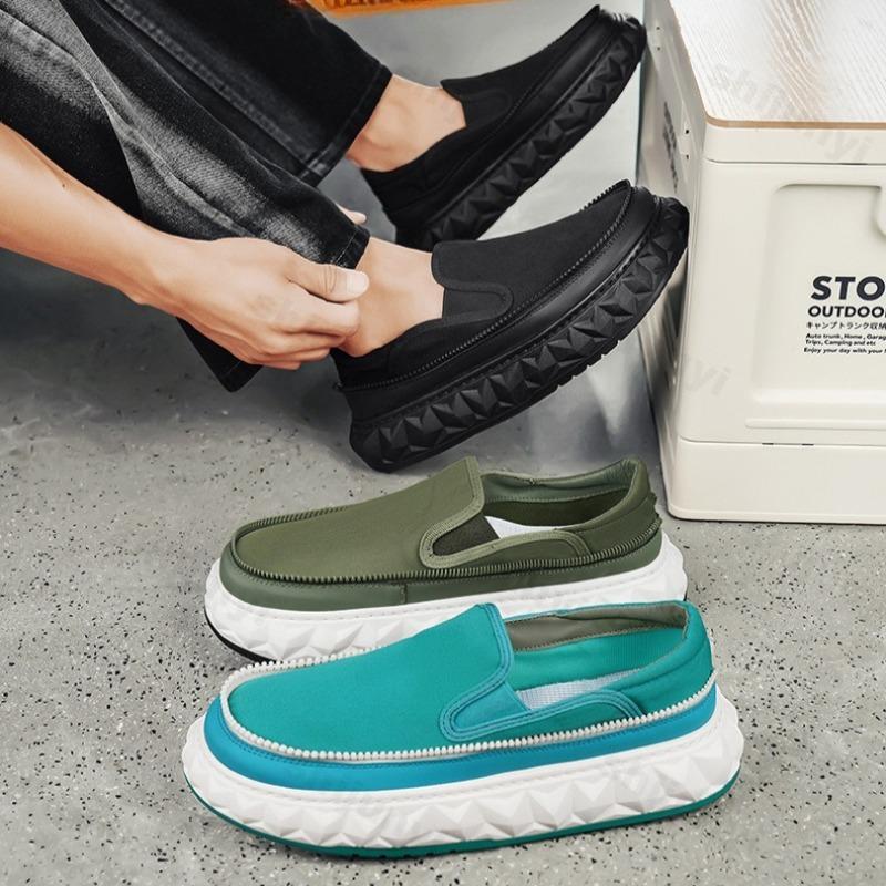 Fashion New Thick Soled Casual Shoes Men's 2025 Summer New Fashion Trend Niche Designed Canvas Breathable Comfortable Platform sneakers