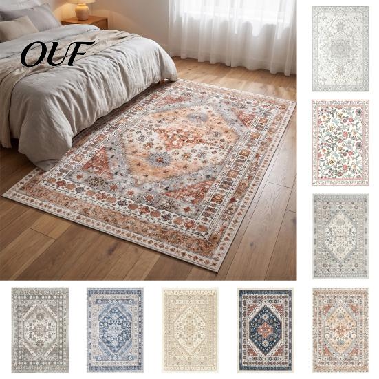 Vintage Ethnic Pattern Floor Decor Area Rug, 6 x 4Ft Living Room Soft Washable Low Pile Non Slip Mats for Persian Style Indoor Carpet with Backing