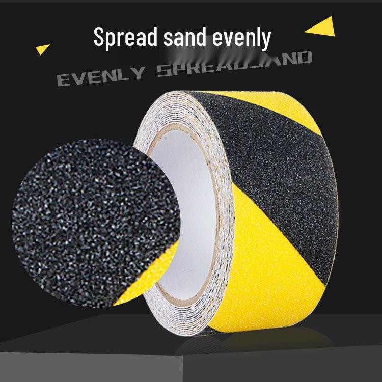 Black & Yellow Extra Adhesive Anti-slip Tape - PVC, Two-color, Frosted, Thickened, Twill Design for Stairs and Steps