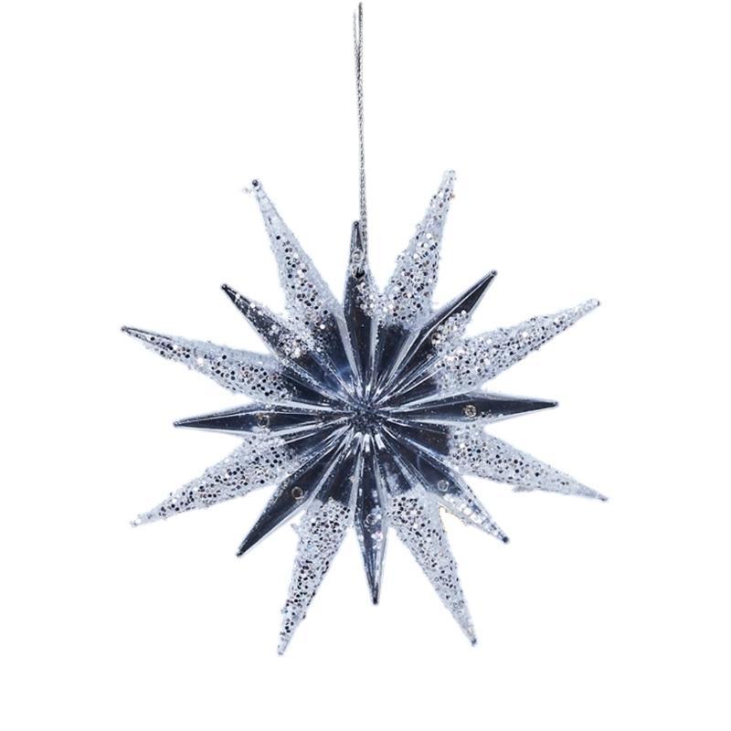 Shatterproof Acrylic Christmas Tree Decoration Glittering Snowflake Deer Butterfly Pendant Holiday Tree Hanging Ornament