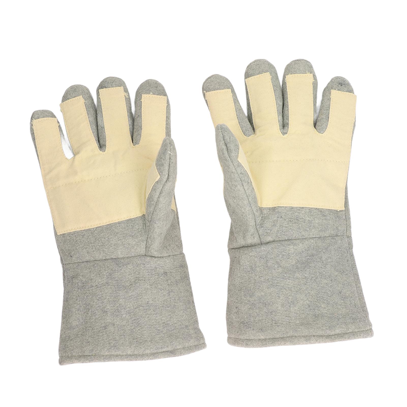

1 Pair Heat Resistant Gloves Separate Fingers Hot Proof Mitts Tool for Working Welding
