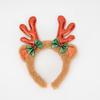 High-End Children's Christmas Antler Plush Headband with Bell Bow