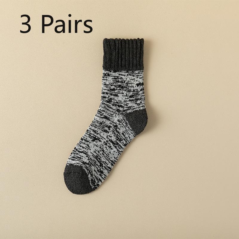 

3 Pairs of Men s New Autumn and Winter Wool Ring Plus Velvet and Thick Rabbit Wool Tube Socks 3 Pairs