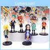 One Piece 6pcs Role Pvc Toy Model Desktop Decoration Children Christmas Gift