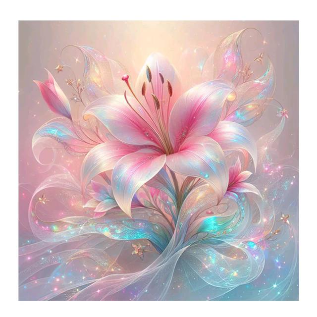 2024 New Diamond Painting Fantasy Pink Lily Full Diamond Mosaic Art Flower Embroidery Cross Stitch Pictures for Home Decoration J3967