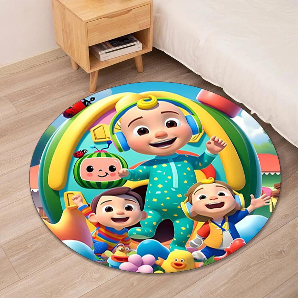 Cocomelon Printed Round Rug Carpet Chair Rug Area Rug Entryway Doormats,for Office Chair Living Room Bedroom Kitchen Room.