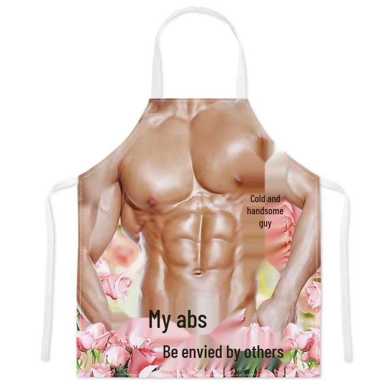 Creative Funny Couple Cooking Apron - Stain-Proof Sleeveless Waistband Coverall