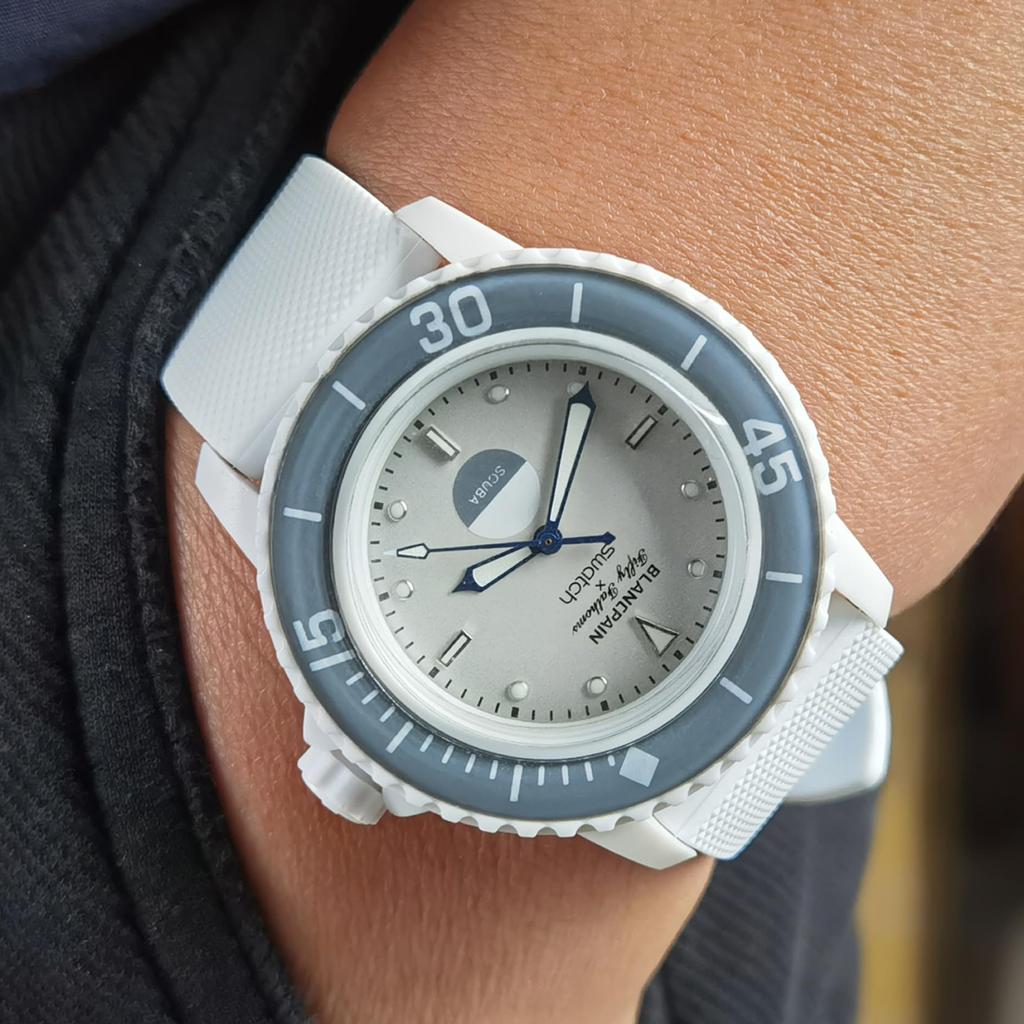 Ocdin 22mm Replacement Watch Strap for Blancpain X Quick Release Silicone Watch Band with Hex Compatible with Bioceramic SCUBA Fifty Fathoms Swatch,