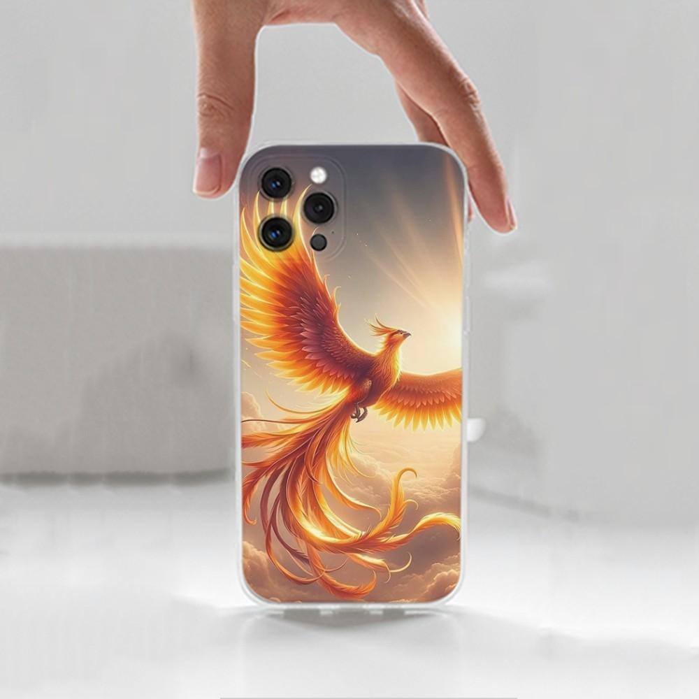 Cool Phoenix Phone Case For iPhone 16,15,14,13,12,11 Plus,Pro,Max,XR,XS,X,7,8 Plus,SE,Mini,Transparent,Silicone Case