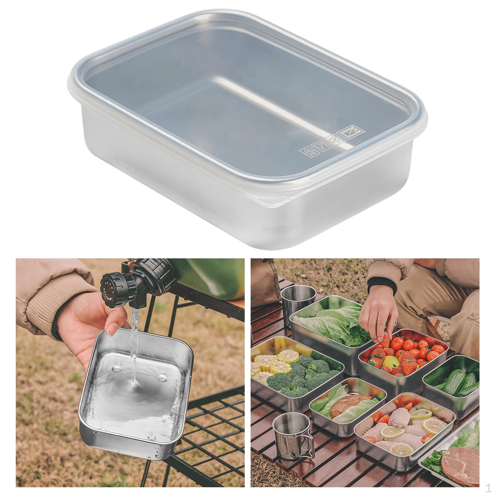 Bento with Sealed Lids Portion Control Food Storage Container for Camping Picnic Hiking 0.7L