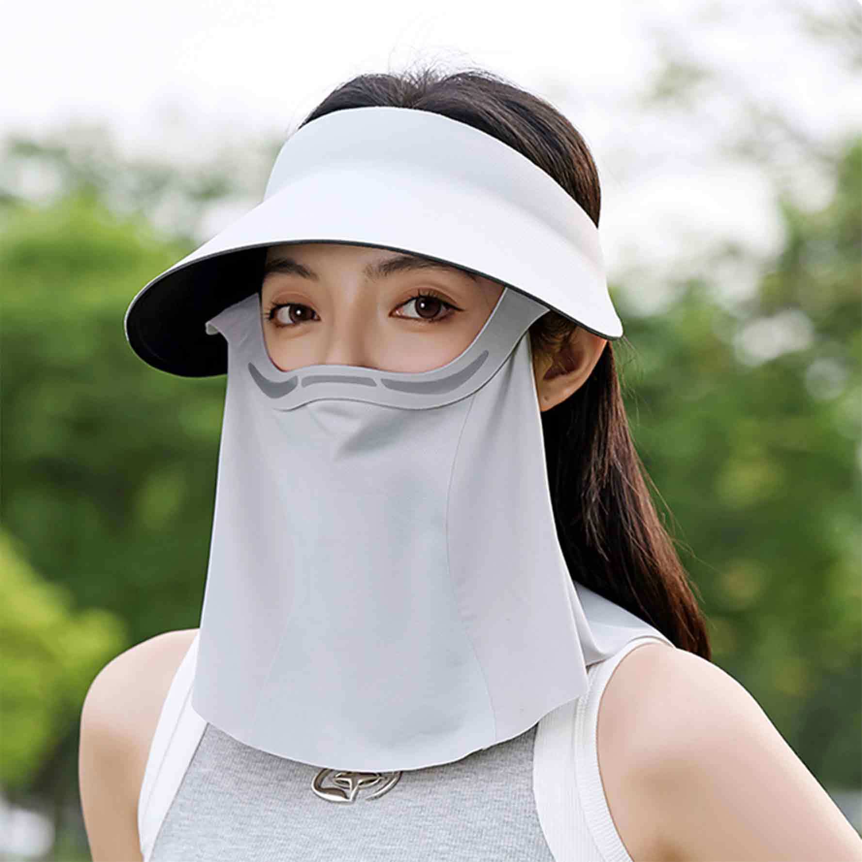 

Magnetic face shield, full protective cap, female egg roll hat, detachable sun hat, sunscreen hat, brand same face shield One size fits all