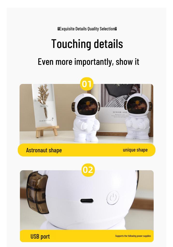 USB-Powered Astronaut Desktop Humidifier - Cute & Compact for Students
