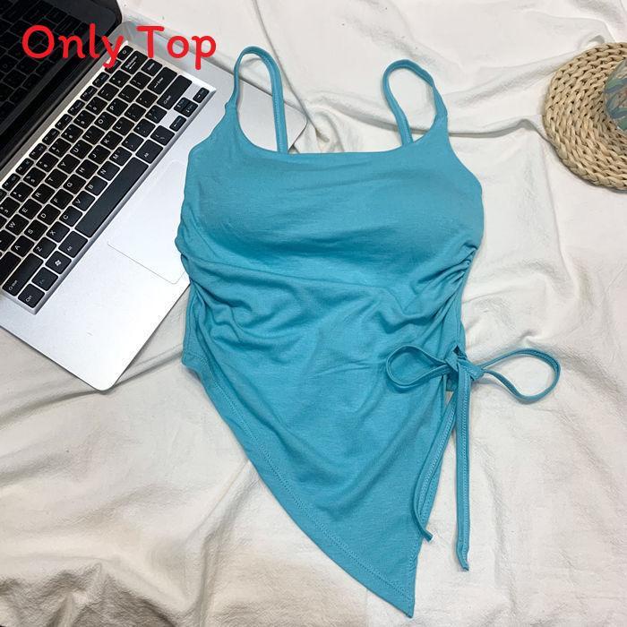 Basic Dress Womens Summer Offshoulder Tank Top With Tie Design For Casual Wear