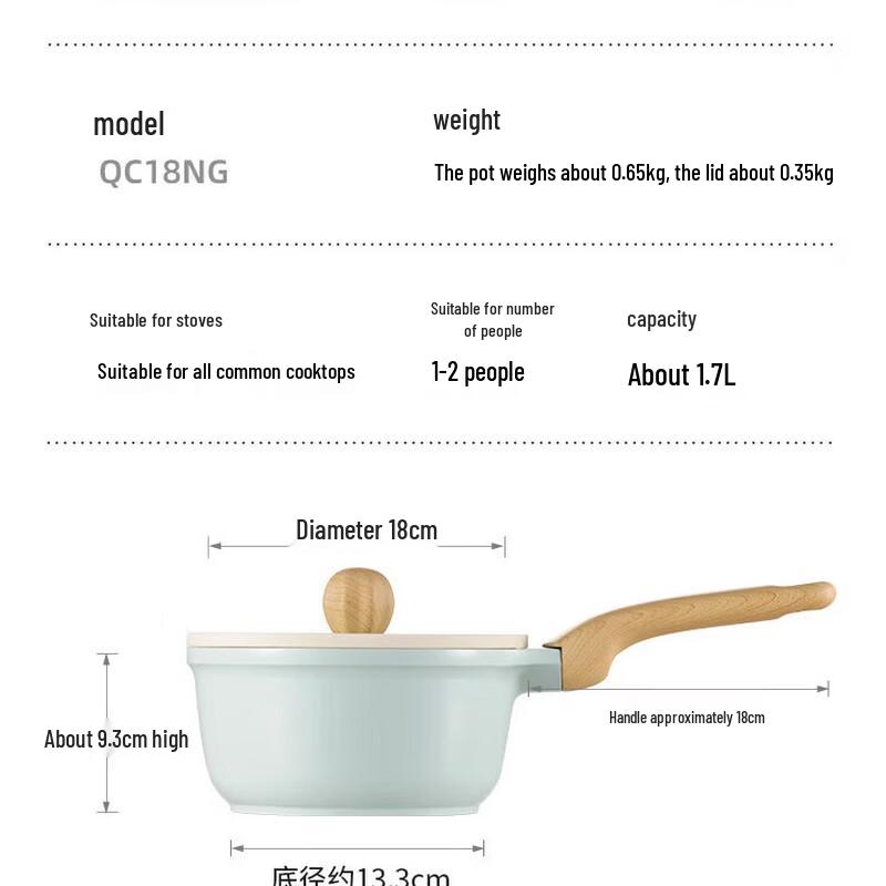 COOKER KING 18 см Кастрюля для молока из чистого титана с антипригарным покрытием