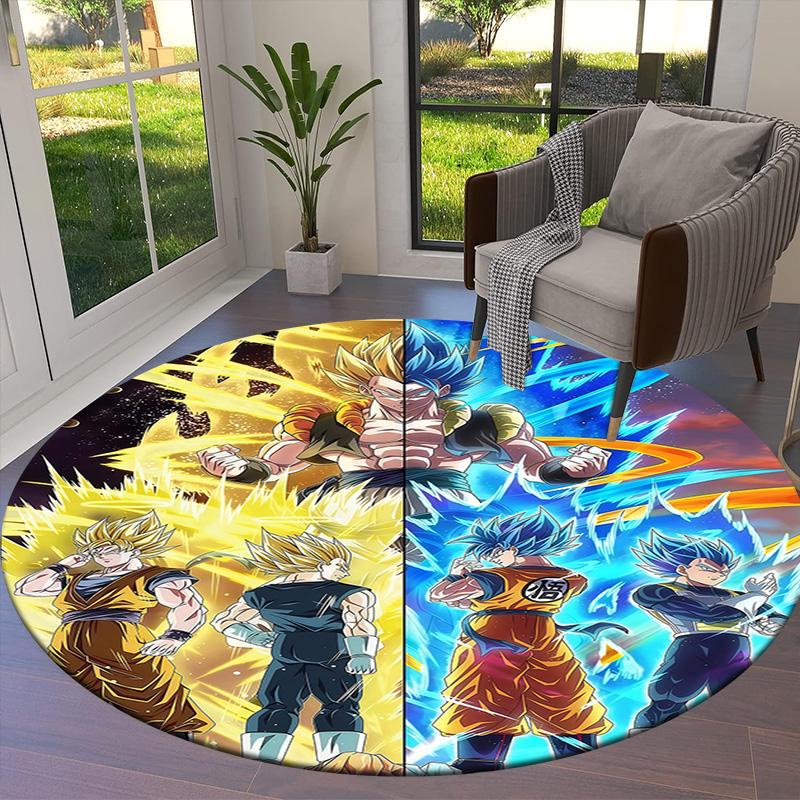 Dragon Ball Z Round Area Rug Carpet Rug For Living Room Bedroom Sofa Playroom Decor Nonslip Floor Mat