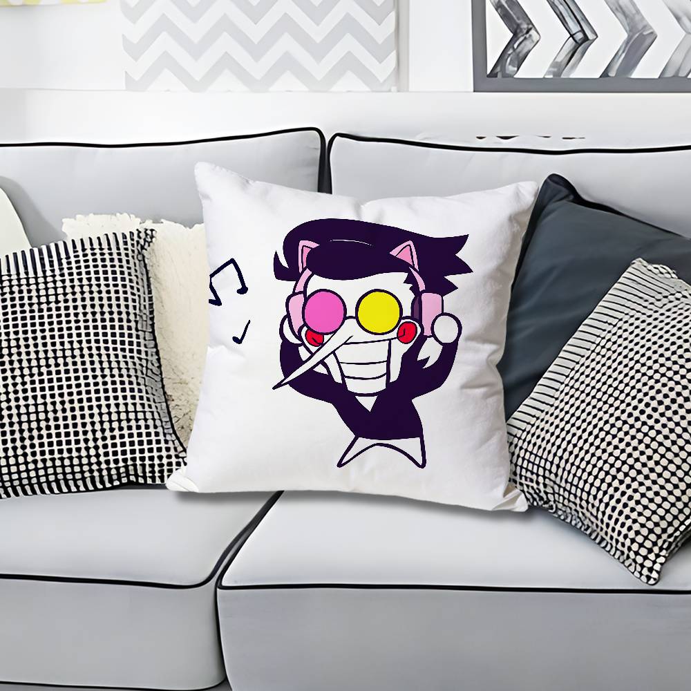 

DDeltarune Game Spamton Anime Celebrity Merchandise AllMatch Printed Pillow Case Sofa Car Office Room Decoration Protector 30x30cm