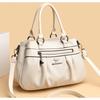 Large Capacity Tote Bag for women/Leather Womens/Ladies Ruched Leather Handbag