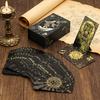 Luxe Finish Divinative Tarot Cards Fantastic Board Game Golden Foil Card Set For Predictive With Wooden Card Stand