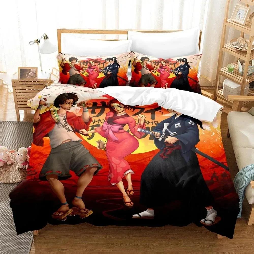 3D Printed Samurai Champloo Bedding Set Anime Duvet Cover Double Twin Full Queen King Adult Boys Bedclothes Quilt Cover