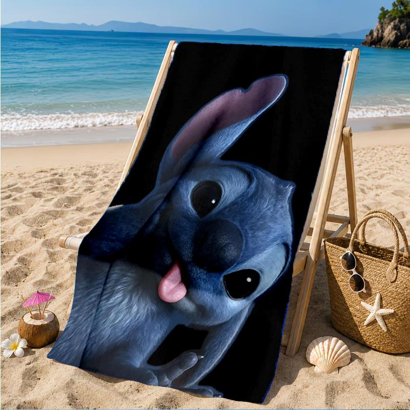 Energetic Alien Character Beach Towel, Super Soft Microfiber, Perfect Gift for Her/Him, Birthday, for Pool, Beach, Travel, Decor Beach Party