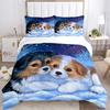3Pcs Winter Puppies Snow Bedding Sets For All Sizes New 3D Printed Bed Cover Comforter Duvet Cover Pillowcase Bedroom Decoration