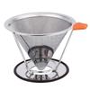 Kaffeefilter aus Edelstahl, wiederverwendbar, zum Übergießen, Kaffeetropfer mit Ständer, Doppelmaschen, papierloser Kegelfilter, Kaffeezubehör